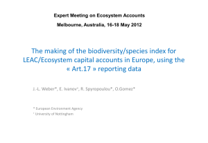 The making of the biodiversity/species index for
