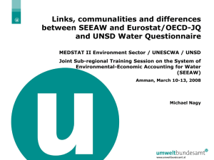 Links, communalities and differences between SEEAW and Eurostat/OECD-JQ and UNSD Water Questionnaire