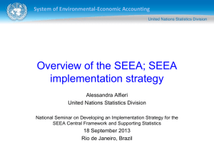 Overview of the SEEA; SEEA implementation strategy System of Environmental-Economic Accounting Alessandra Alfieri