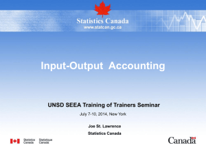 Input-Output  Accounting UNSD SEEA Training of Trainers Seminar Joe St. Lawrence