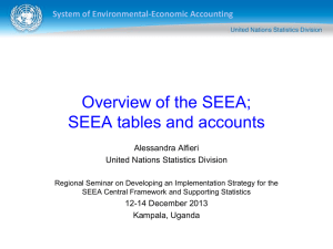 Overview of the SEEA; SEEA tables and accounts System of Environmental-Economic Accounting