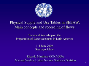 Physical Supply and Use Tables in SEEAW: Technical Workshop on the