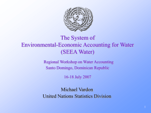 The System of Environmental-Economic Accounting for Water (SEEA Water) Michael Vardon