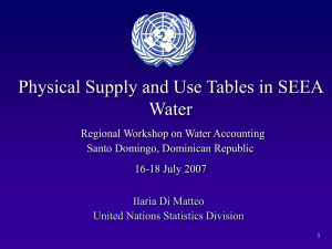Physical Supply and Use Tables in SEEA Water Santo Domingo, Dominican Republic