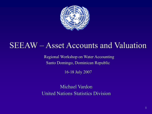 SEEAW – Asset Accounts and Valuation Michael Vardon United Nations Statistics Division