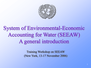 System of Environmental-Economic Accounting for Water (SEEAW) A general introduction