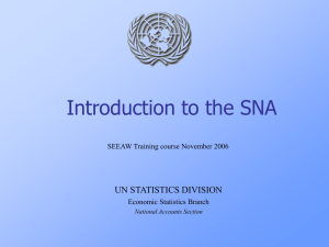 Introduction to the SNA UN STATISTICS DIVISION SEEAW Training course November 2006