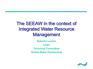 The SEEAW in the context of Integrated Water Resource Management Roberto Lenton