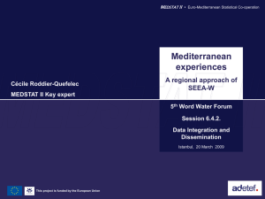Mediterranean experiences A regional approach of SEEA-W