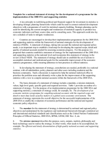 Template for a national statement of strategy for the development... implementation of the 2008 SNA and supporting statistics