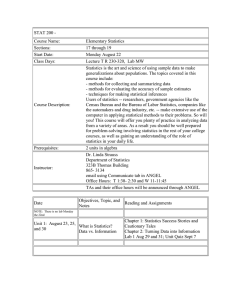 STAT 200 - Course Name: Elementary Statistics Sections: