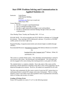 Stat 470W Problem Solving and Communication in Applied Statistics (3)