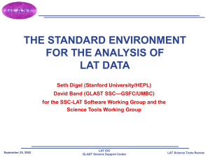 THE STANDARD ENVIRONMENT FOR THE ANALYSIS OF LAT DATA