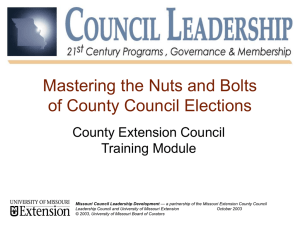 Mastering the Nuts and Bolts of County Council Elections County Extension Council