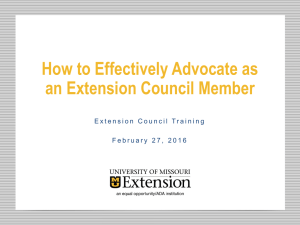 How to Effectively Advocate as an Extension Council Member