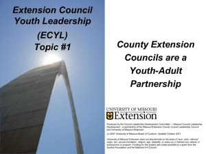 Extension Council Youth Leadership (ECYL) County Extension