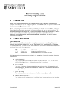 Interview Training Guide for County Program Directors I.