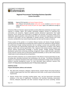 Regional Procurement Technology Business Specialist  Position Description