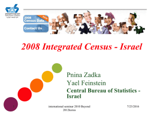 2008 Integrated Census - Israel Pnina Zadka Yael Feinstein