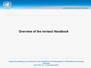 Handbook Handbook on the Management  of Population and Housing