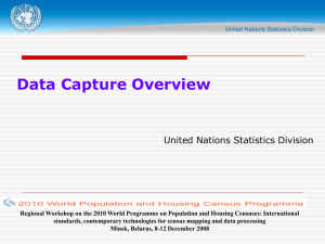 Data Capture Overview United Nations Statistics Division
