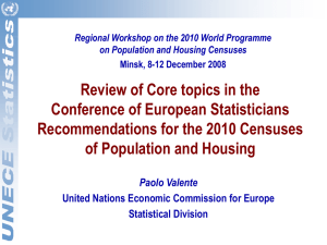 Review of Core topics in the Conference of European Statisticians