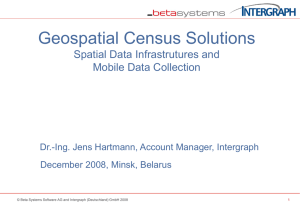 Geospatial Census Solutions Spatial Data Infrastrutures and Mobile Data Collection