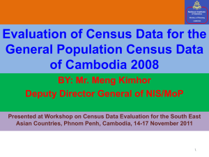 Evaluation of Census Data for the General Population Census Data