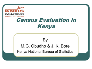 Census Evaluation in Kenya By M.G. Obudho &amp; J. K. Bore
