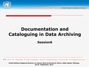 Documentation and Cataloguing in Data Archiving Session6