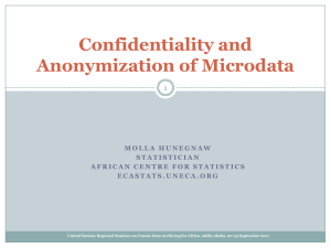 Confidentiality and Anonymization of Microdata 1