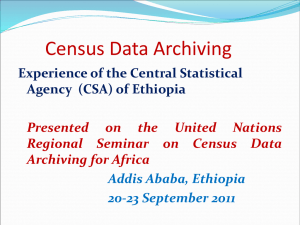 Census Data Archiving Experience of the Central Statistical Presented
