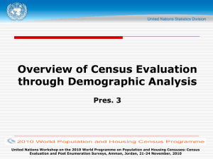 Overview of Census Evaluation through Demographic Analysis Pres. 3