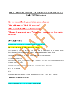 TITLE : IDENTIFICATION OF AND CONSULTATIONS WITH CENSUS DATA USERS (Mauritius)