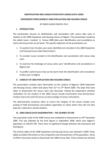 IDENTIFICATION AND CONSULTATION WITH CENSUS DATA USERS