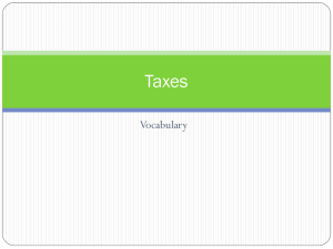 Taxes Vocabulary