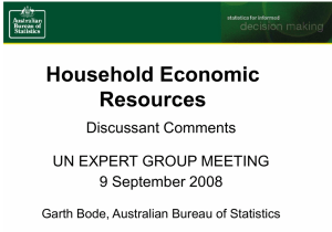 Household Economic Resources Discussant Comments UN EXPERT GROUP MEETING