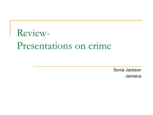 Review- Presentations on crime Sonia Jackson Jamaica