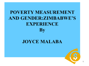 POVERTY MEASUREMENT AND GENDER:ZIMBABWE’S EXPERIENCE By