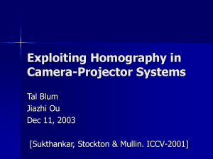 Exploiting Homography in Camera-Projector Systems Tal Blum Jiazhi Ou