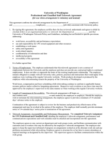 University of Washington Professional and Classified Staff Telework Agreement