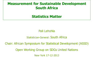 Measurement for Sustainable Development South Africa Statistics Matter