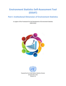 Environment Statistics Self-Assessment Tool (ESSAT) Part I: Institutional Dimension of Environment Statistics