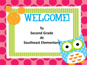To Second Grade At Southeast Elementary