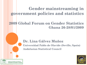Gender mainstreaming in government policies and statistics Ghana 26-28/01/2009