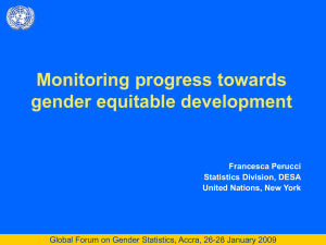 Monitoring progress towards gender equitable development Francesca Perucci