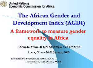 The African Gender and Development Index (AGDI) A framework to measure gender