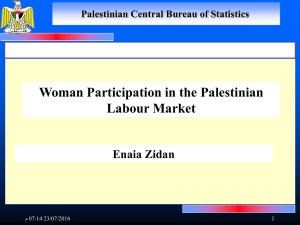 Woman Participation in the Palestinian Labour Market Enaia Zidan