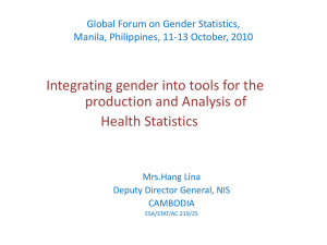 Integrating gender into tools for the production and Analysis of Health Statistics