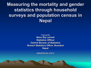 Measuring the mortality and gender statistics through household Nepal